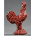 Cast Iron Garden Figure of a Rooster , h. 22 1/2 in