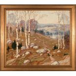 Knute Heldner (Swedish/Louisiana, 1877-1952) , "Minnesota Landscape", 1923, oil on panel, signed and