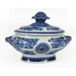Chinese Export Blue Fitzhugh Porcelain Tureen , 19th c., h. 5 1/2 in., w. 7 3/4 in., d. 5 1/4 in .