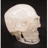 Large Rock Crystal Skull , 20th c ., h. 7 1/2 in., w. 6 1/2 in., d. 10 in