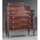 American Federal Carved Mahogany Gentlemen's Chest of Drawers , early 19th c., Salem, superstructure
