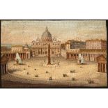 Italian Grand Tour Micro-Mosaic of the Vatican . c. 1855, from the Vatican mosaic studio, label,