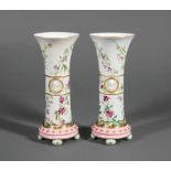 Pair of Henri Adant, Limoges Polychrome, Gilt and Bisque Porcelain Vases , late 19th c., HA & Co pad