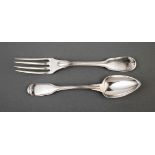 Group of New Orleans Coin Silver "Fiddlethread" Flatware , Hyde & Goodrich, wc. 1828-1861, incl. 6