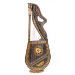 English Gilt and Ebonized Dital Harp , early 19th c., probably Edward Light, retailed "Srohl Foley-