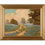 William Kendrick (American/Texas, 1889-1969) , "Bluebonnets", oil on canvas board, signed lower