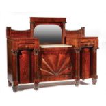 American Classical Carved Mahogany Sideboard , c. 1835, labeled "John Needles/ Manufacturer of
