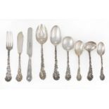 Gorham "Versailles" Pattern Sterling Silver Flatware Service , pat. 1888, incl. 12 forks (l. 7 5/8