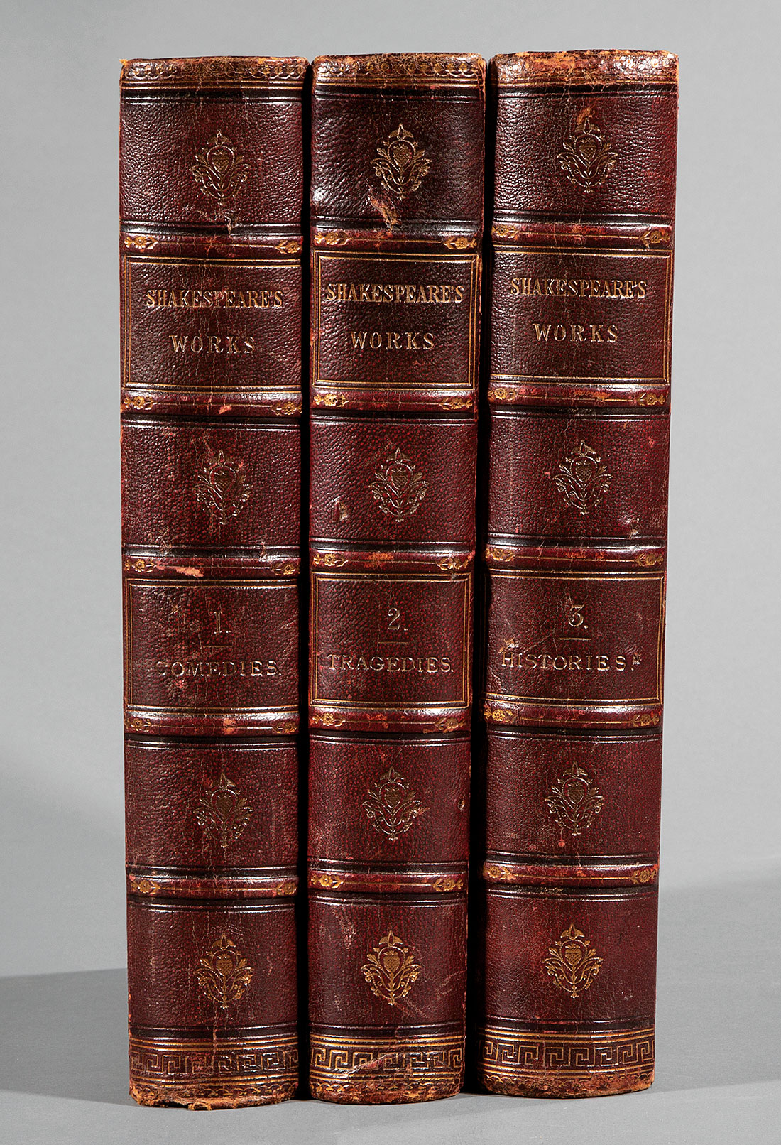 [Leather Bindings] , Shakespeare's Works, 3 volumes, gilt tooled