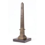 Grand Tour Bronze Model of the Luxor Obelisk , 19th c., inscription related to dedication by Louis