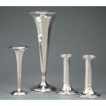 Group of Tiffany & Co. Makers Sterling Silver , incl. 2 paneled trumpet vases, h. 11 1/4 in. and 6