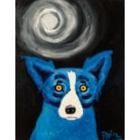 George Rodrigue (American/Louisiana, 1944-2013) , "Lonely Moonlit Night", 1991, acrylic on linen,