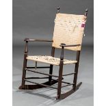 Two American Shaker Hardwood Rocking Chairs , c. 1880-1910, first Pittsfield, MA, with arms;