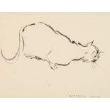 Elizabeth Wolfe (American/Mississippi, b. 1949) , "Cat", ink on paper, signed lower right, sheet 8