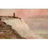 American School, 19th c ., "Terrapin Point, Niagara Falls, New York", oil on panel, unsigned, 9