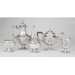 American Sterling Silver Tea and Coffee Service , early 20th c., incl. teapot, coffee pot, sugar,