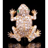 14 kt. Yellow Gold and Diamond Frog Pin