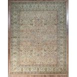 Persian Carpet , tan ground, overall vining design, 9 ft. 9 in. x 12 ft