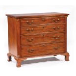 American Chippendale Mahogany Chest of Drawers , late 18th/early 19th c., molded top, four graduated