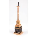 Grand Tour Bronze and Sienna Marble Model of the Vendome Column , surmounted by Napoleon, h. 22 3/