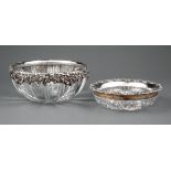 Two American Brilliant Cut Glass Bowls with Gorham Sterling Silver Mounts , c. 1900, incl. example