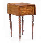 Louis Philippe Inlaid Rosewood Occasional Table , mid-19th c., stamped "Alphonse Giroux", drop