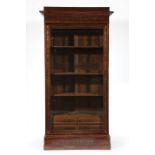 Louis Philippe Inlaid Rosewood Vitrine , 19th c., shaped cornice, glazed door, fitted with shelves