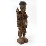 African Carved Wood Nail Power Figure , Nkisi Nkondi, Democratic Republic of the Congo, modeled