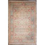 Persian Carpet , pale blue and sand ground, floral design, 6 ft. 11 in. x 11 ft. 2 in