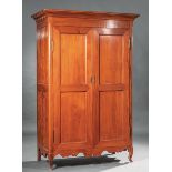 Louisiana Bench-Made Cypress Armoire , F. Paul Naquin, Baton Rouge, flared cornice, paneled doors,