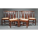 Eight Antique Chippendale-Style Carved Mahogany Dining Chairs , incl. 2 armchairs and 6 side chairs,