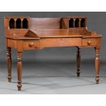 Southern Carved Walnut and Cypress Plantation Desk , 19th c., superstructure with cubbyholes and two