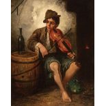 J.L. Ronay (French, 19th c.) , "Boy with a Violin", oil on canvas, signed lower left, 31 in. x 25