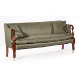 American Classical Carved Mahogany Sofa , early 19th c., likely Philadelphia or Baltimore, reeded