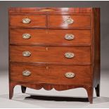 American Federal Inlaid Mahogany Bowfront Chest of Drawers , early 19th c., two drawers over three