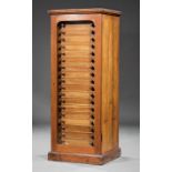 Antique English Mahogany Specimen Cabinet , twenty drawers, top three drawers with butterfly