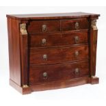 American Classical Carved and Gilt Mahogany Chest of Drawers , early 19th c., Philadelphia, School
