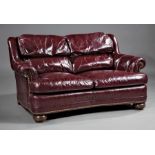 Contemporary Leather Love Seat , en suite with previous lot , h. 30 1/2 in., w. 60 in., d. 39 in