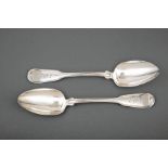 Two Tennessee Coin Silver "Fiddlethread" Pattern Tablespoons , F.H. Clark & Co., Memphis, wc. 1850-