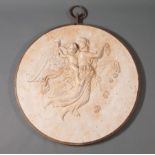 Large Pair of Italian Carved Marble Relief Plaques of Allegorical Figures , 20th c., iron