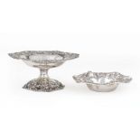 American Sterling Silver Tazza , Redlich pattern 4382, ret. A. Stowell & Co., Boston, reticulated
