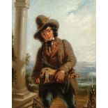Attributed to William Mulready R.A. (British, 1786-1863) , "Boy with Hurdy-Gurdy", oil on canvas,