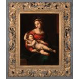 After Raphael (Italian, 1483-1520) , "The Bridgewater Madonna", oil on canvas, unsigned, 34 5/8