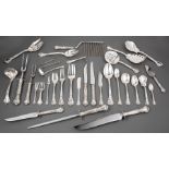 Gorham "Chantilly" Pattern Sterling Silver Flatware Service , pat. 1895, incl. 12 each: dinner