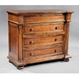 William IV-Style Mahogany Chest of Drawers , 20th c., Baker Furniture, molded top, blocked