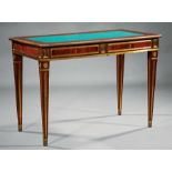 Russian Neoclassical-Style Bronze-Mounted Writing Table , probably early 20th c., inset baize top,