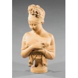 French Terracotta Bust of Madame Récamier after Joseph Chinard, inscribed "Lecomte" on reverse, h.