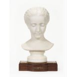 Odoardo Fantacchiotti (Italian, 1809-1877) , "Bust of Young Woman", marble, signed on underside,