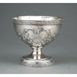 American Coin Silver Repousse Waste Bowl , Peter Krider, Philadelphia, c. 1850, marked "P.L.KRIDER/