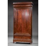 Louis Philippe Carved Mahogany Armoire , 19th c., stepped ogee cornice, paneled door, lower